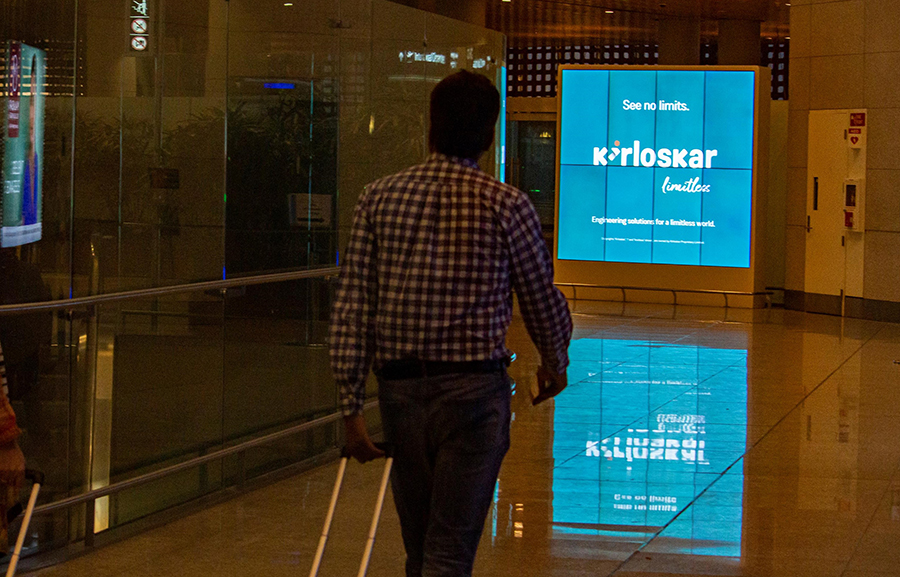 Kirloskar Limitless writ large on Mumbai airport DOOH screens