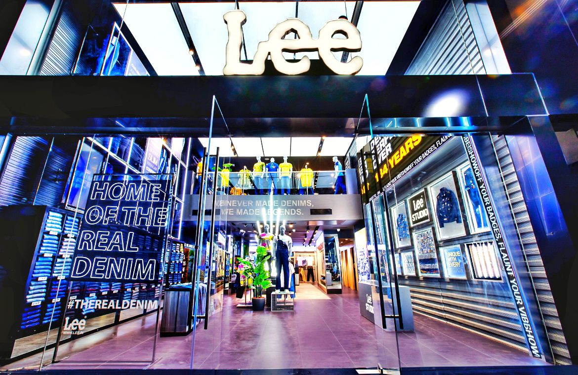 Lee store facade in Brigade Road Bangalore.