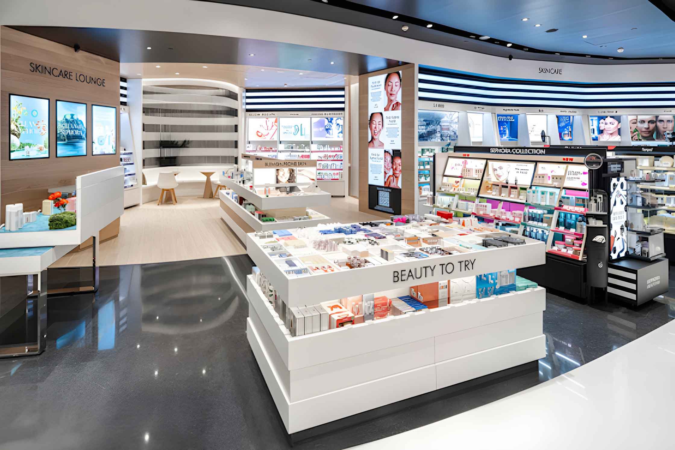 Inside Sephora store- Beauty cosmetics on display