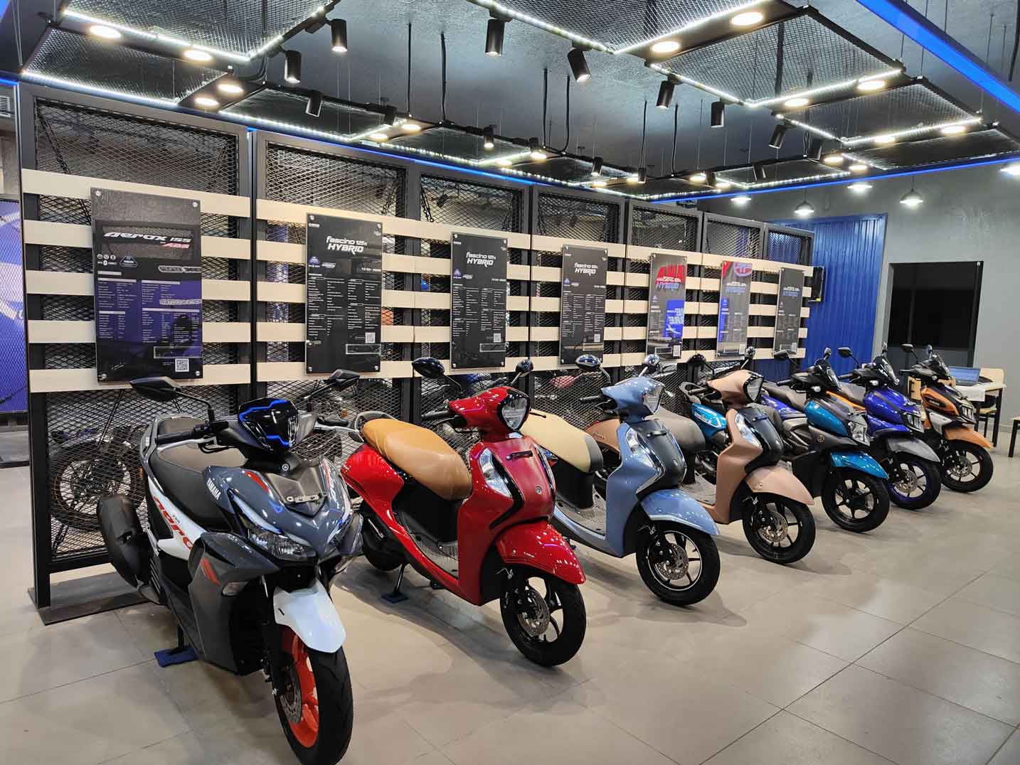 YAMAHA scooters display inside retail