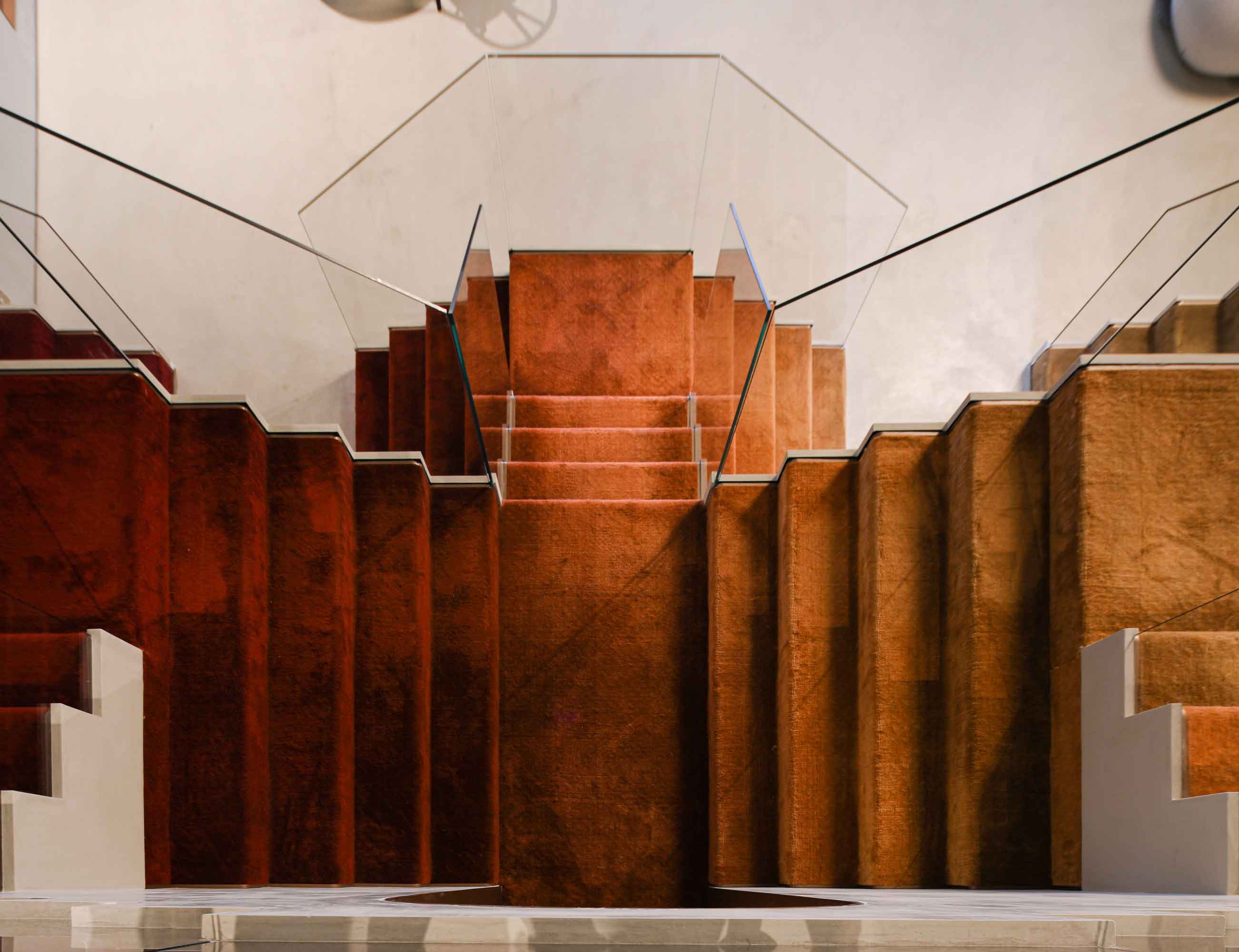 Top view of Stairs inside Jaipur rugs store