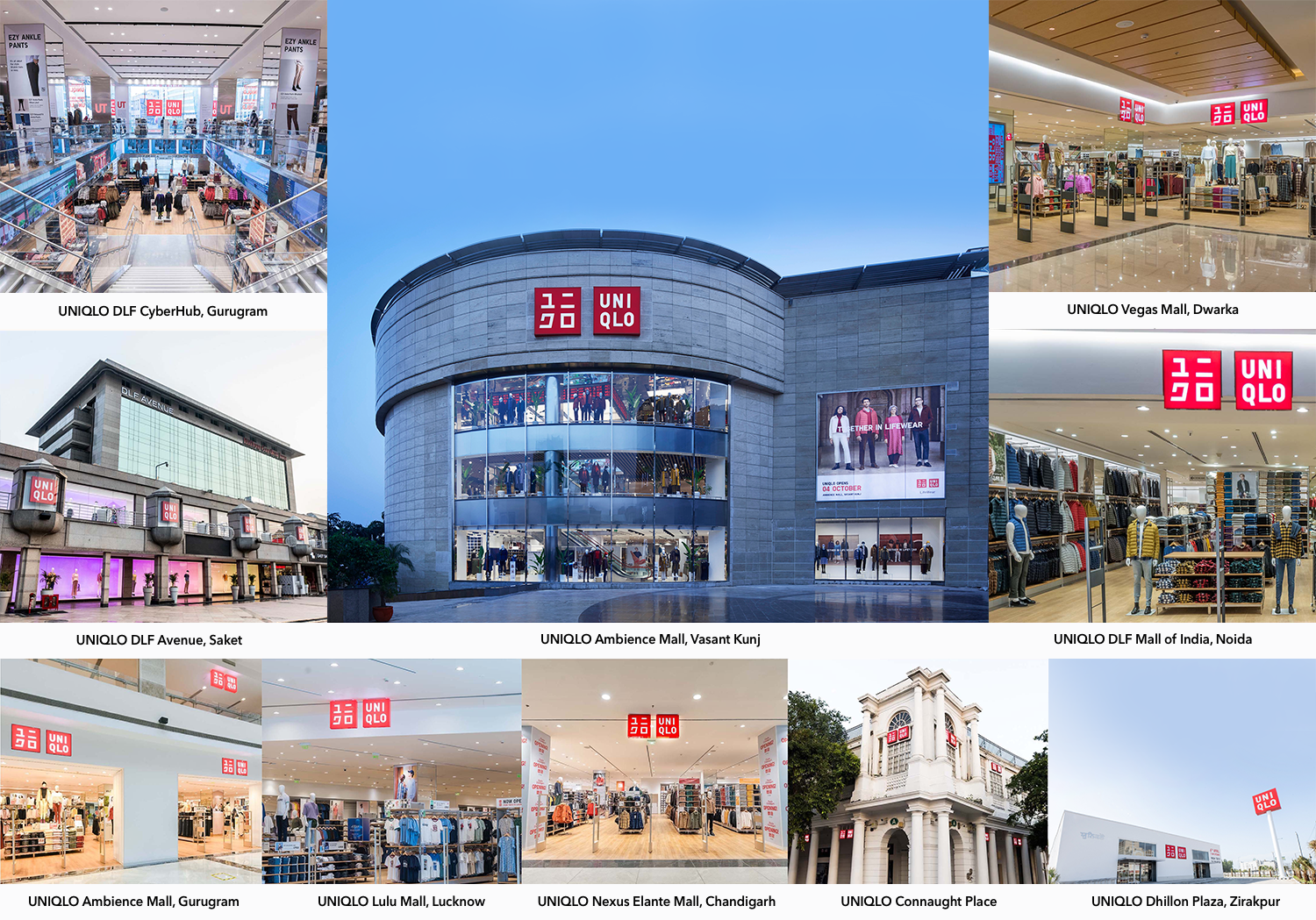 UNIQLO India 10 Store Collage