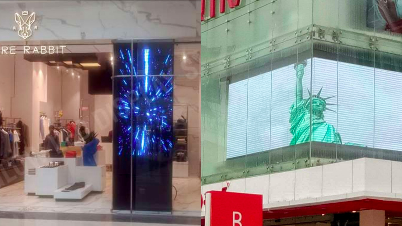 Digital screen at window store & DOOH screen