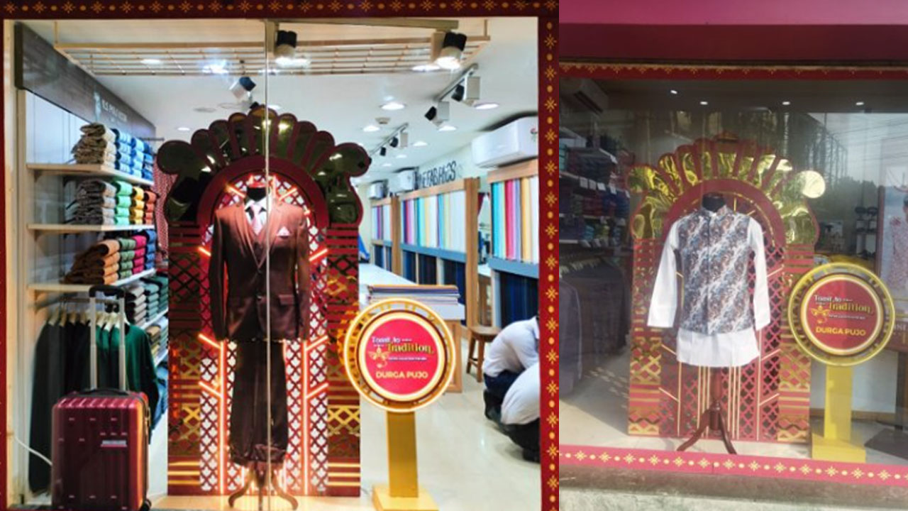 The New Arvind store windows beautifully capturing the essence of festivities.