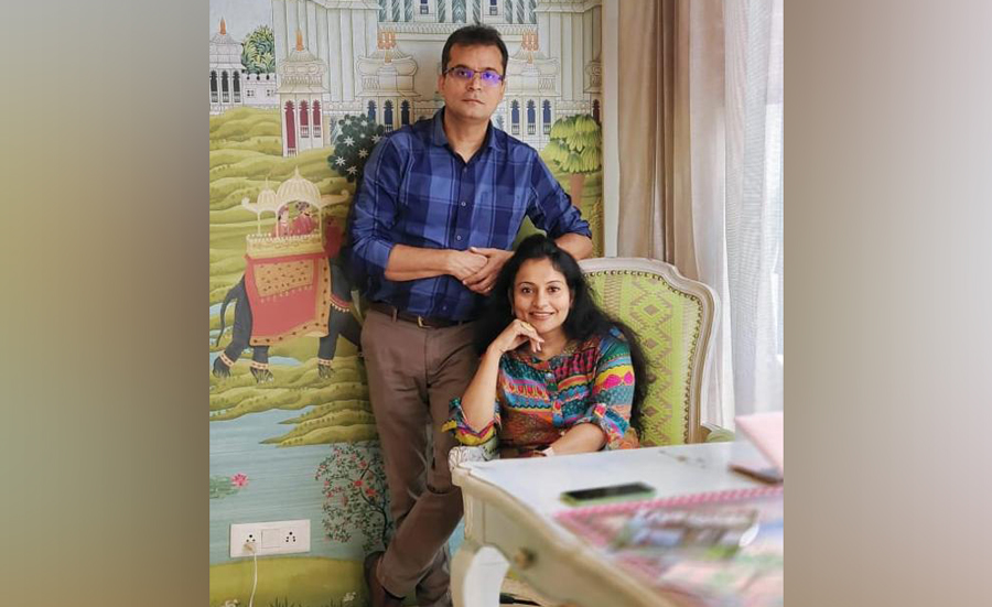 <b><I>The design duo behind the space - Apourva and Ashutosh Pandey</I></b>