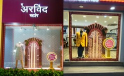 Arvind store windows offer their festive greetings